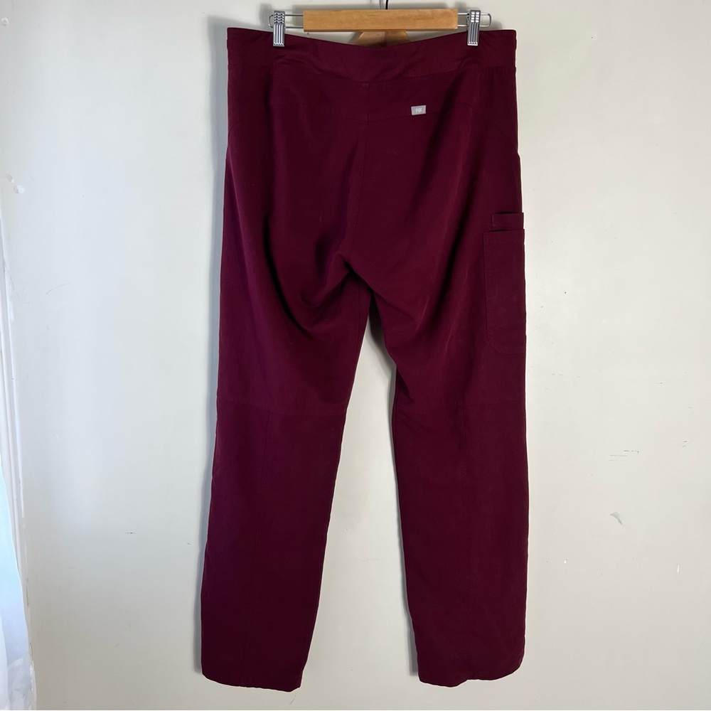 FIGS Kade Cargo Scrub Pants Women Anti-Wrinkle Medical Burgundy Size Large Tall - Picture 7 of 16
